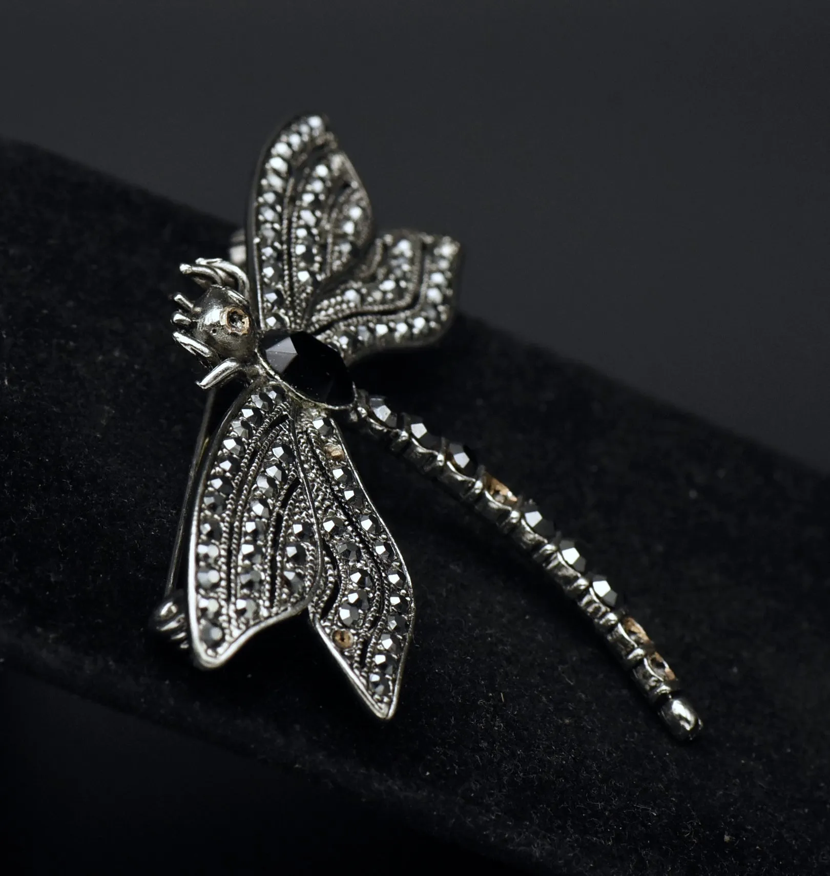 Vintage Dragonfly Silver Tone Metal Brooch