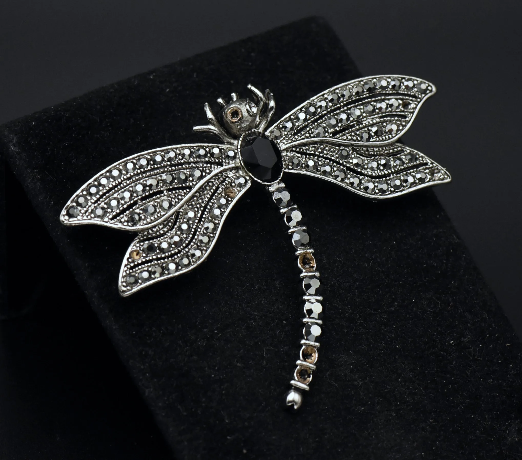 Vintage Dragonfly Silver Tone Metal Brooch