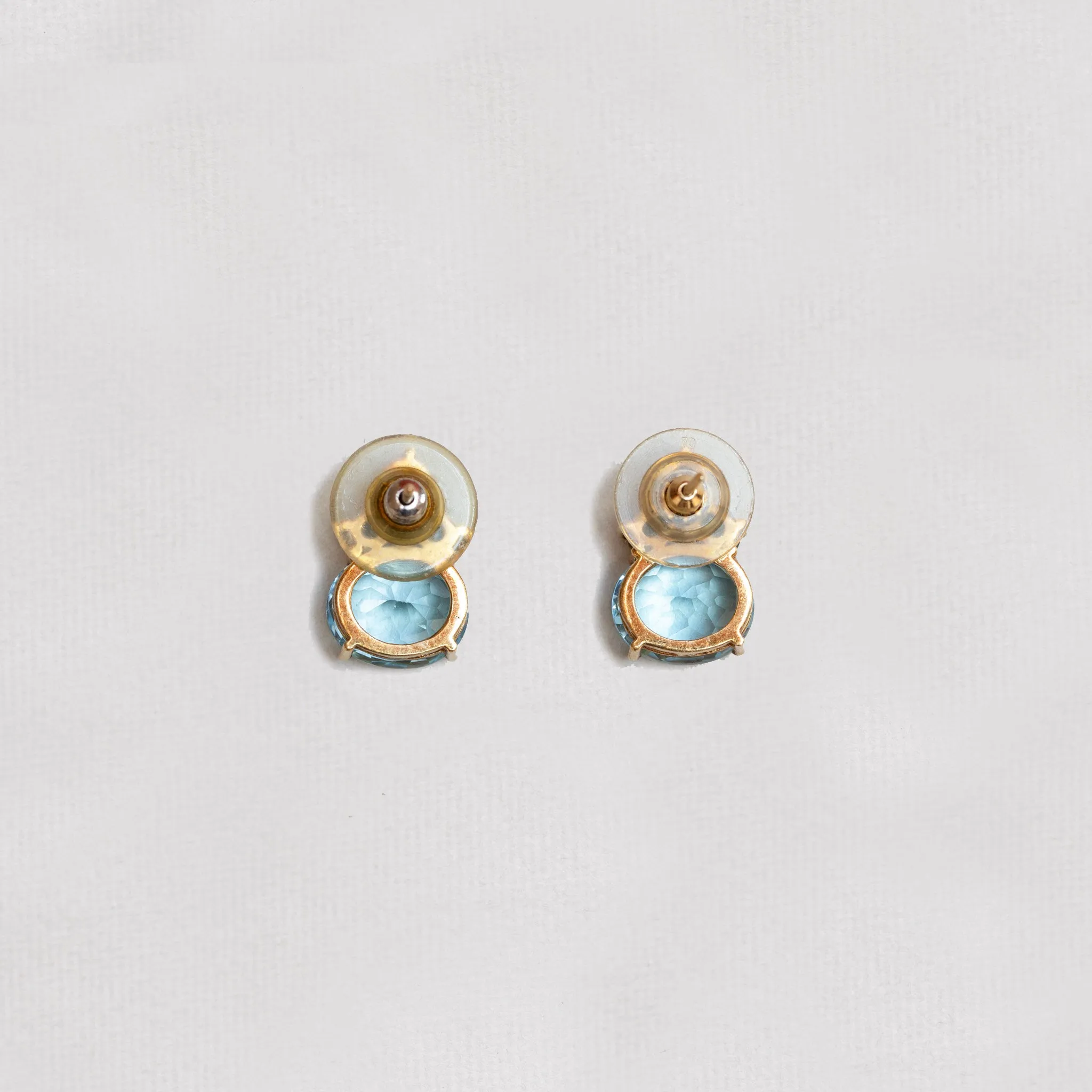 Vintage "Kiki Classics" Oval Blue Topaz and Peridot Petal Earrings
