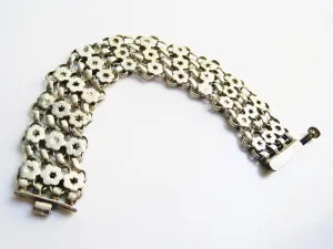 Vintage Silver Indian Flexible Bracelet from Madhya Pradesh