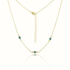 Women's Vermeil Turquoise & Diamond Necklace