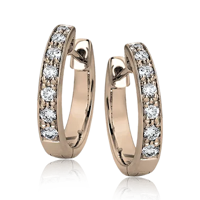 ZE144 Hoop Earring in 14k Gold with Diamonds
