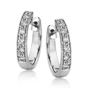ZE144 Hoop Earring in 14k Gold with Diamonds