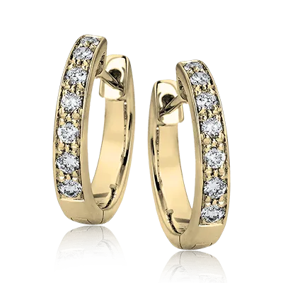 ZE144 Hoop Earring in 14k Gold with Diamonds
