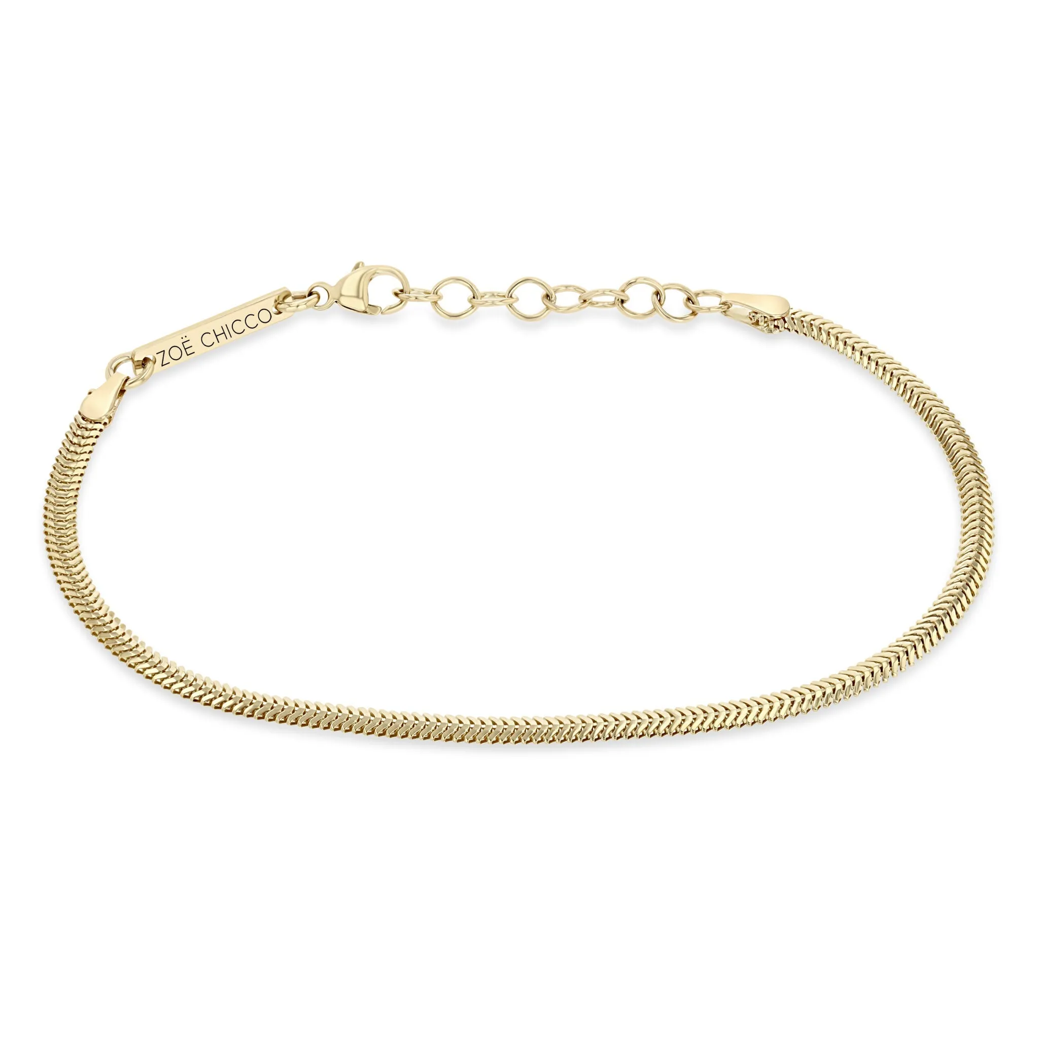 Zoë Chicco 14K Yellow Gold Oval Snake Chain Bracelet